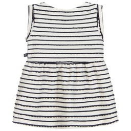 IKKS-Ivory & Blue Striped Dress | Childrensalon Outlet