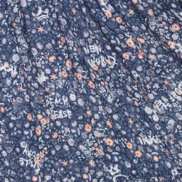 آي كيه كيه إس-فستان فيسكوز لون أزرق وزهري بطبعة ورود | Childrensalon Outlet