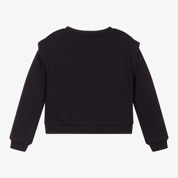 IKKS-Navy Blue Cropped Sweatshirt | Childrensalon Outlet