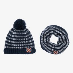 IKKS-Navy Blue Hat & Snood Set | Childrensalon Outlet