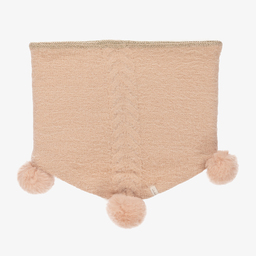 IKKS-Pink Pom-Pom Knitted Snood | Childrensalon Outlet