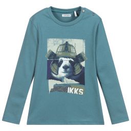 IKKS-Сине-зеленый хлопковый топ | Childrensalon Outlet