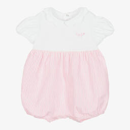 Il Gufo-Бело-розовый хлопковый песочник | Childrensalon Outlet