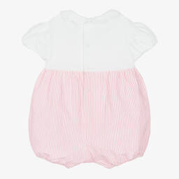 Il Gufo-Бело-розовый хлопковый песочник | Childrensalon Outlet