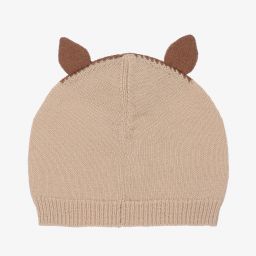 Il Gufo-قبعة صوف لون بيج للأطفال | Childrensalon Outlet
