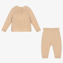 إيل غوفو-طقم بنطلون صوف مارينو محبوك لون بيج للأطفال | Childrensalon Outlet