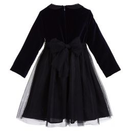 Il Gufo-Blue & Black Velvet Dress | Childrensalon Outlet