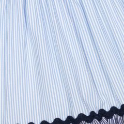Il Gufo-Blue Striped Cotton Dress | Childrensalon Outlet