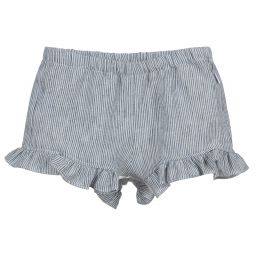 Il Gufo-Blue Striped Linen Shorts | Childrensalon Outlet