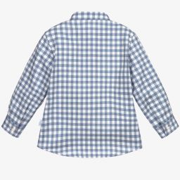 Il Gufo Blue & White Checked Shirt