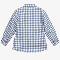 Il Gufo-Бело-голубая рубашка в клетку | Childrensalon Outlet