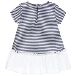 Il Gufo-Blue & White Striped Dress | Childrensalon Outlet