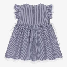 Il Gufo-فستان قطن مقلم لون أزرق وأبيض | Childrensalon Outlet