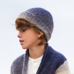 Il Gufo-Blue Wool Knitted Hat | Childrensalon Outlet