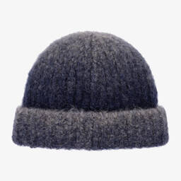 Il Gufo-Blue Wool Knitted Hat | Childrensalon Outlet