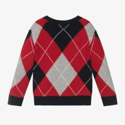 Il Gufo-Boys Argyle Wool Knit Jumper | Childrensalon Outlet