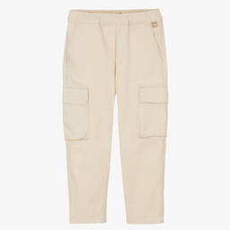 Il Gufo-Boys Beige Cotton Cargo Trousers | Childrensalon Outlet