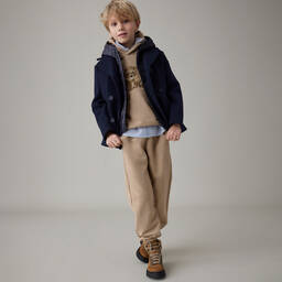 Il Gufo-Boys Beige Cotton Jersey Joggers | Childrensalon Outlet