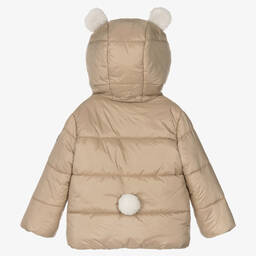 Il Gufo-Бежевый пуховик с капюшоном | Childrensalon Outlet