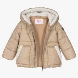 Il Gufo-Бежевый пуховик с капюшоном | Childrensalon Outlet