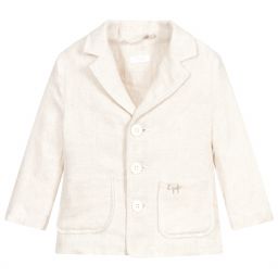 Il Gufo-Boys Beige Linen Jacket | Childrensalon Outlet