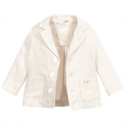 Il Gufo-Boys Beige Linen Jacket | Childrensalon Outlet