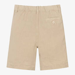 Il Gufo-Boys Beige Linen Shorts | Childrensalon Outlet