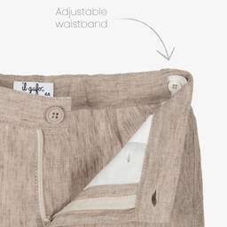 Il Gufo-Boys Beige Linen Shorts | Childrensalon Outlet