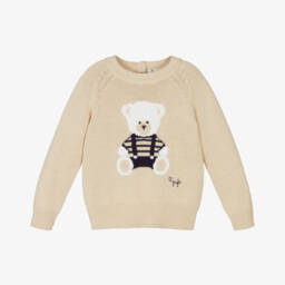 Il Gufo-Boys Beige Organic Knit Pullover | Childrensalon Outlet