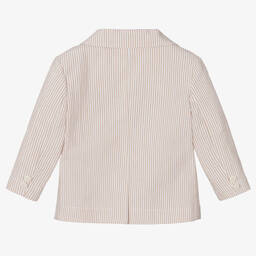 Il Gufo-Бежевый хлопковый блейзер в полоску | Childrensalon Outlet