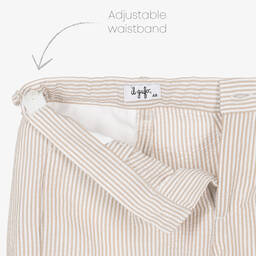 Il Gufo-Boys Beige Striped Seersucker Shorts | Childrensalon Outlet