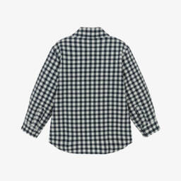 Il Gufo-Рубашка в синюю клетку из сеерсакера для мальчиков | Childrensalon Outlet