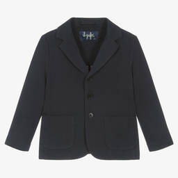 Il Gufo-Boys Blue Cotton Blazer Jacket | Childrensalon Outlet