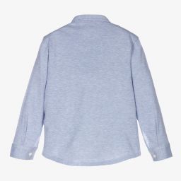 Il Gufo-Boys Blue Cotton Shirt | Childrensalon Outlet