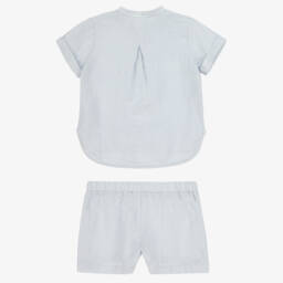 Il Gufo-طقم صيفي أزرق من الكتان للأولاد | Childrensalon Outlet