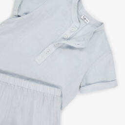 Il Gufo-طقم صيفي أزرق من الكتان للأولاد | Childrensalon Outlet