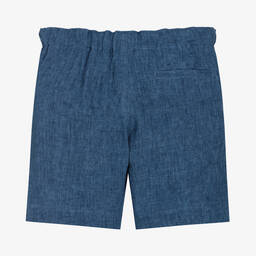 Il Gufo-Boys Blue Linen Shorts | Childrensalon Outlet