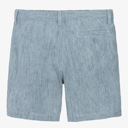 Il Gufo-Boys Blue Linen Shorts | Childrensalon Outlet