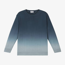 Il Gufo-Boys Blue Ombre Cotton Knit Sweater | Childrensalon Outlet