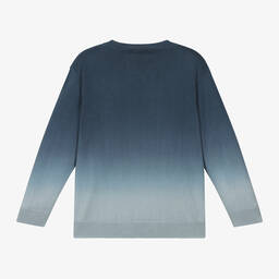 Il Gufo-Boys Blue Ombre Cotton Knit Sweater | Childrensalon Outlet
