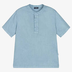Il Gufo-قميص كتان لون أزرق للأولاد | Childrensalon Outlet