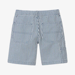 Il Gufo-Boys Blue Stripe Cotton Shorts | Childrensalon Outlet