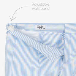 Il Gufo-Boys Blue Striped Seersucker Shorts | Childrensalon Outlet