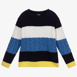 Il Gufo-Boys Blue Wool Knit Sweater | Childrensalon Outlet