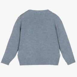 Il Gufo-Голубой шерстяной свитер с пони | Childrensalon Outlet