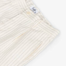 Il Gufo-Boys Cream Striped Cotton Shorts | Childrensalon Outlet