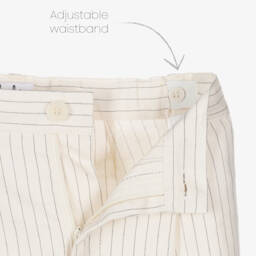 Il Gufo-Boys Cream Striped Cotton Shorts | Childrensalon Outlet