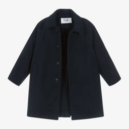 Il Gufo-Boys Felted Navy Overcoat | Childrensalon Outlet