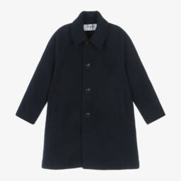 Il Gufo-Boys Felted Navy Overcoat | Childrensalon Outlet