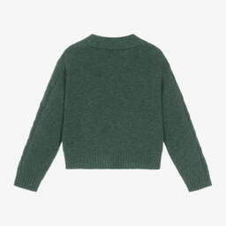 Il Gufo-Boys Green Cable Knit Cardigan | Childrensalon Outlet